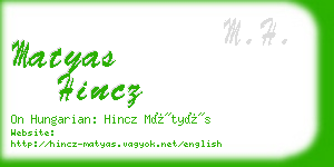 matyas hincz business card